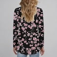 thumbnail image 4 of Amzcrzy Womens Basic Tops Floral Long Sleeve Shirts Business Casual Tunic Tops Pleat Boat Neck Work Blouse S-3XL, 4 of 6