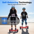thumbnail image 4 of HOVERSTAR 6"Off-Road Hoverboard for Kids & Adults,Two-Wheel Self Balancing Flashing LED Wheels Electric Scooter,15km/h Max Speed,LED Light,UL 2272 Certified (Red), 4 of 8