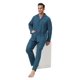 thumbnail image 3 of Apparonia Conjunto de Pijamas para Hombre de Algodón con Cuello con Muesca Pijamas para Hombre de Manga Larga Ropa de Dormir para Hombre con Bolsillos y Frente Fly Cuadros Verdes XXL, 3 of 7