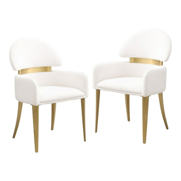 Furniture of America Amia Modern Upholstered Dining Chairs, White (Set of 2)