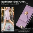 thumbnail image 3 of Cutyskin Case for iPhone 7 Plus, iPhone 8 Plus,Luxury Metal Buckle Back Folio Cover [Crossbody & Shoulder Strap][Credit Card Holder][Fashion Design] Shockproof Phone Case, Purple, 3 of 8