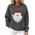 thumbnail image 5 of Women’s Christmas Crewneck Sweatshirt Loose Fit Long Sleeve Holiday Pullover Cute Santa Graphic Top Festive Fall Winter Graphic Tee for Seasonal Celebrations, 5 of 8