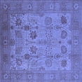 thumbnail image 1 of Ahgly Company Indoor Square Oriental Blue Industrial Area Rugs, 3' Square, 1 of 4