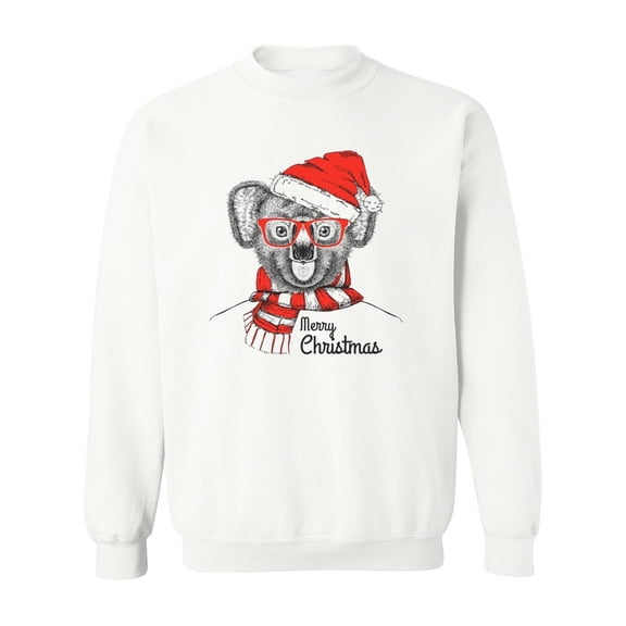 Christmas Hipster Fashion Koala. Sweatshirt Women -Image by Shutterstock, Female Medium