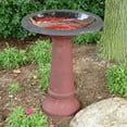 thumbnail image 3 of Hunter Green Fiber Clay Birdbath, 3 of 5