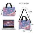 thumbnail image 3 of 16" Laptop Briefcase for Work Travel Laptop Shoulder Bag Carrying Handbag Laptop Case Pink and White Hearts Pattern, 3 of 8