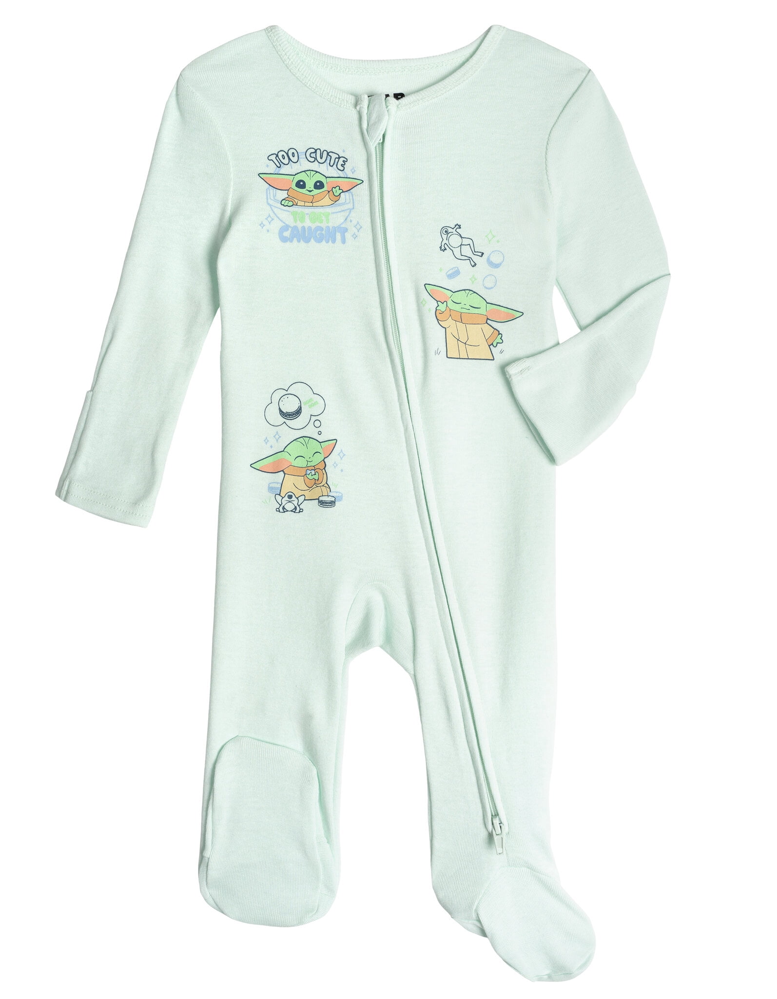 Star Wars The Mandalorian Grogu Darth Vader R2-D2 Chewbacca 2 Pack Ribbed Sleep N' Plays 2-Way Zip Newborn to Infant
