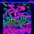 thumbnail image 3 of Tapiz de calavera psicodélica luminosa fluorescente con diseño de calavera para decoración del hogar, tapiz decorativo para fiestas, 3 of 5