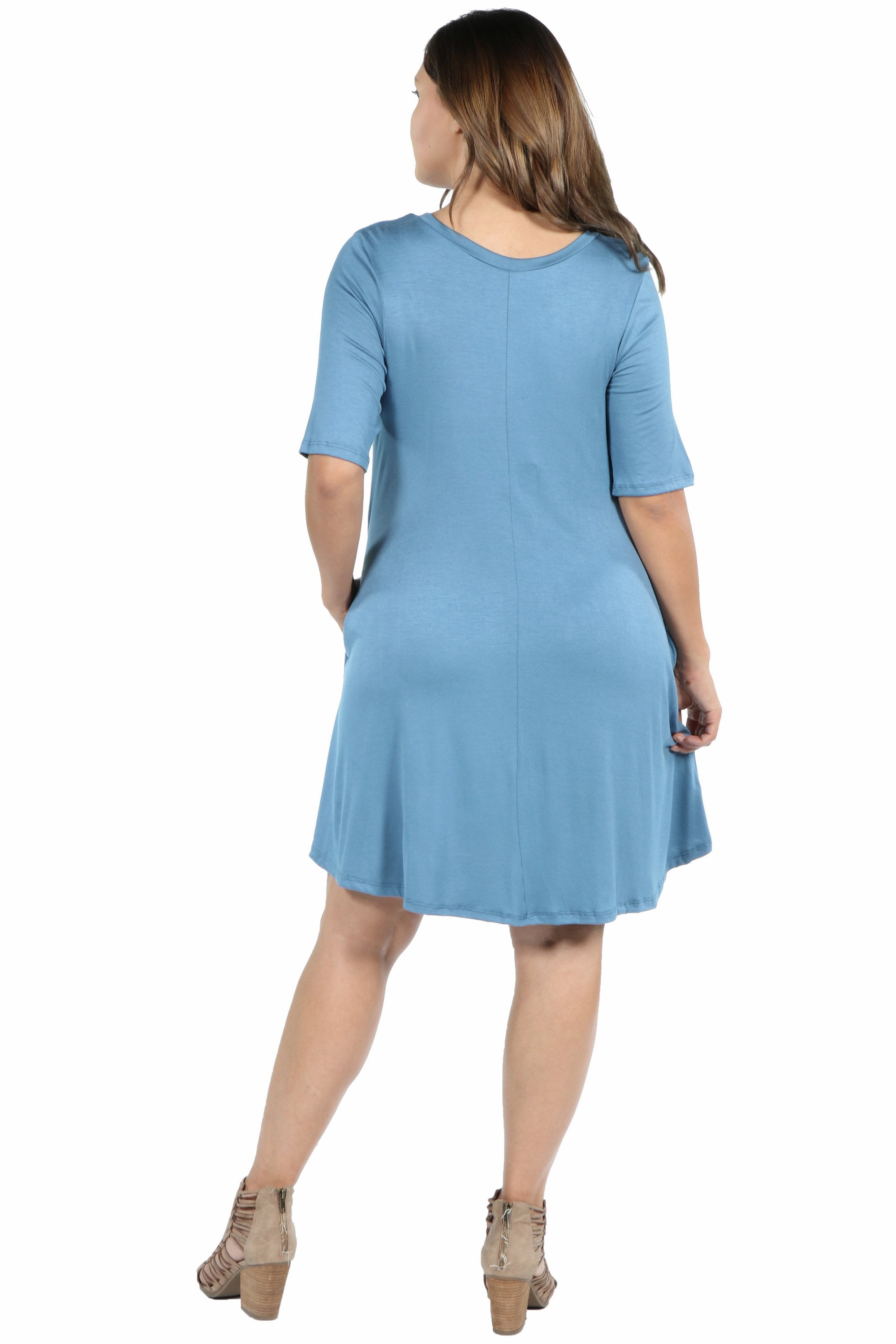 Women’s Plus Size Knee Length Pocket T Shirt Dress