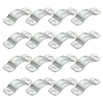 Uxcell 16Pack Rigid Pipe Strap Fit M5 (1/5") Tube OD, 2 Holes Stainless Steel Tube Clamp for Pipe or Cable Fixing