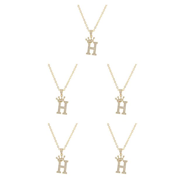 Qarigey Collar con letras para mujer, decoración para el cuello, adorno para vestir, hermoso colgante con alfabeto brillante, accesorio de Type2 NO2