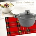 thumbnail image 3 of Red Plaid Placemats, Christmas Red Tartan Plaid Table Mat Linen Burlap Washable Double-Deck Heat Insulation for Dining Table Kitchen Table Set of 4 (12 x 18 inch), 3 of 5