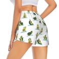 thumbnail image 3 of Vsdgher Cute Avocado Yoga Print Women's Running Double Layer Shorts High Waisted with Pockets Elastic Yoga Workout Athletic Gym Sports, 3 of 8