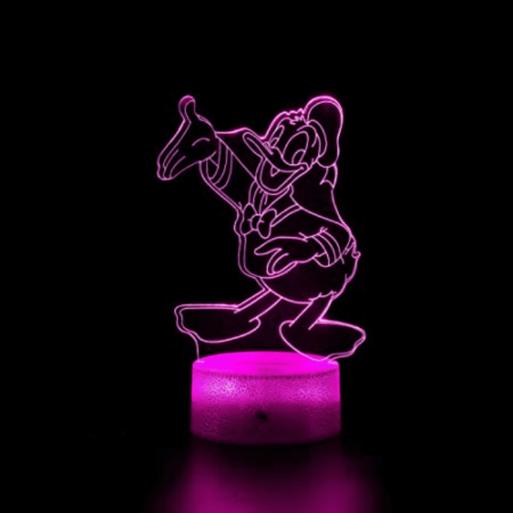 3D Light Experience Donald Duck Illusion LED Lamp 7 Colors Options 