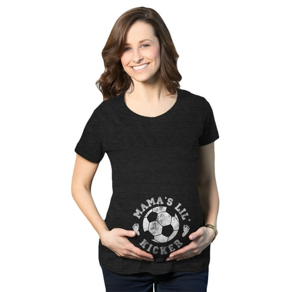 Maternity Mama's Little Kicker T Shirt Cute Soccer Pregnancy Tee