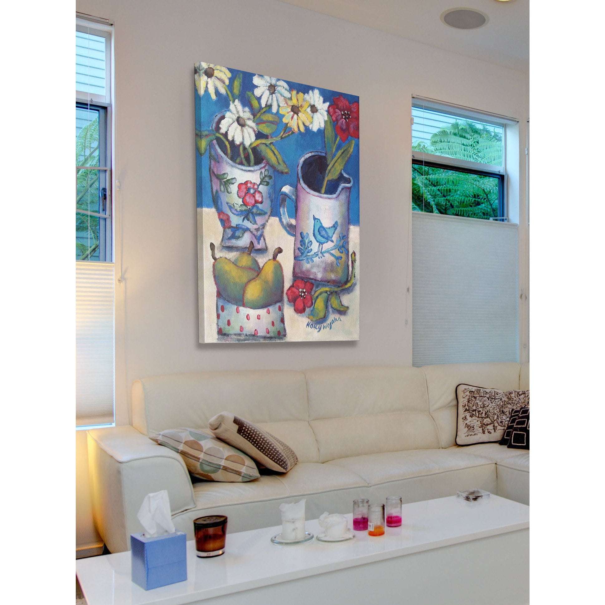 Marmont Hill "Des Fleurs Et Poires" Painting Print on Canvas