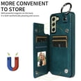 thumbnail image 3 of Nalacover for Samsung Galaxy S21 FE Wallet Case with Card Slots & Metal Finger Ring, Durable PU Leather Back Double Magnetic Botton Flip Kickstand Purse Shockproof Phone Case,Green, 3 of 10