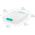 thumbnail image 2 of L ( US Qt) Large Clip Box Clear Plastic Storage Container Bins with Latching Lids Organizing Container for Home Office and School Supplies Stackable Seafoam Buckles, 2 of 9