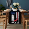 thumbnail image 2 of Black American Flag Table Runner - 120 Inch Long, Kitchen Dining Table Runner Dresser Scarves, Abstract Red Hockey Stripes Us Flag Farmhouse Decor for Coffee Tables Wedding Party Banquet, 2 of 8