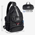 thumbnail image 4 of WATERFLY Unisex Small Packable Hiking Travel Sling Bag Cross-Body Shoulder Chest Bag,Black, 4 of 10