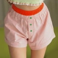 thumbnail image 2 of YANGXINX Women's Shorts 2026 Summer Beach Cute Plaid Print Button Front Elastic Waist Pajama Bottoms Shorts Trendy Casual Vacation Sleepwear, 2 of 4