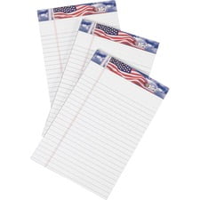 TOPS American Pride Binding Legal Writing Tablet - Jr.Legal - 50 Sheets - Strip - 16 lb Basis Weight - Jr.Legal - 5 TOPS American Pride Binding Legal Writing Tablet - Jr.Legal - 50 Sheets - Strip - 16 lb Basis Weight - Jr.Legal - 5