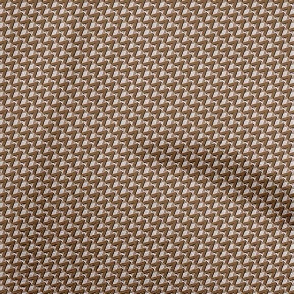 oneOone Cotton Poplin Twill Brown Fabric Geometric Fabric For Sewing Printed Craft Fabric By The Yard 56 Inch Wide