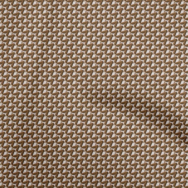oneOone Viscose Chiffon Brown Fabric Geometric Craft Projects Decor Fabric Printed By The Yard 42 Inch Wide