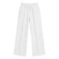 thumbnail image 4 of Enjoytime Work Pants Women Solid Color Stretch Waist Strap Drawstring Wide Leg Pants Travel Casual Loose Trousers, 4 of 8