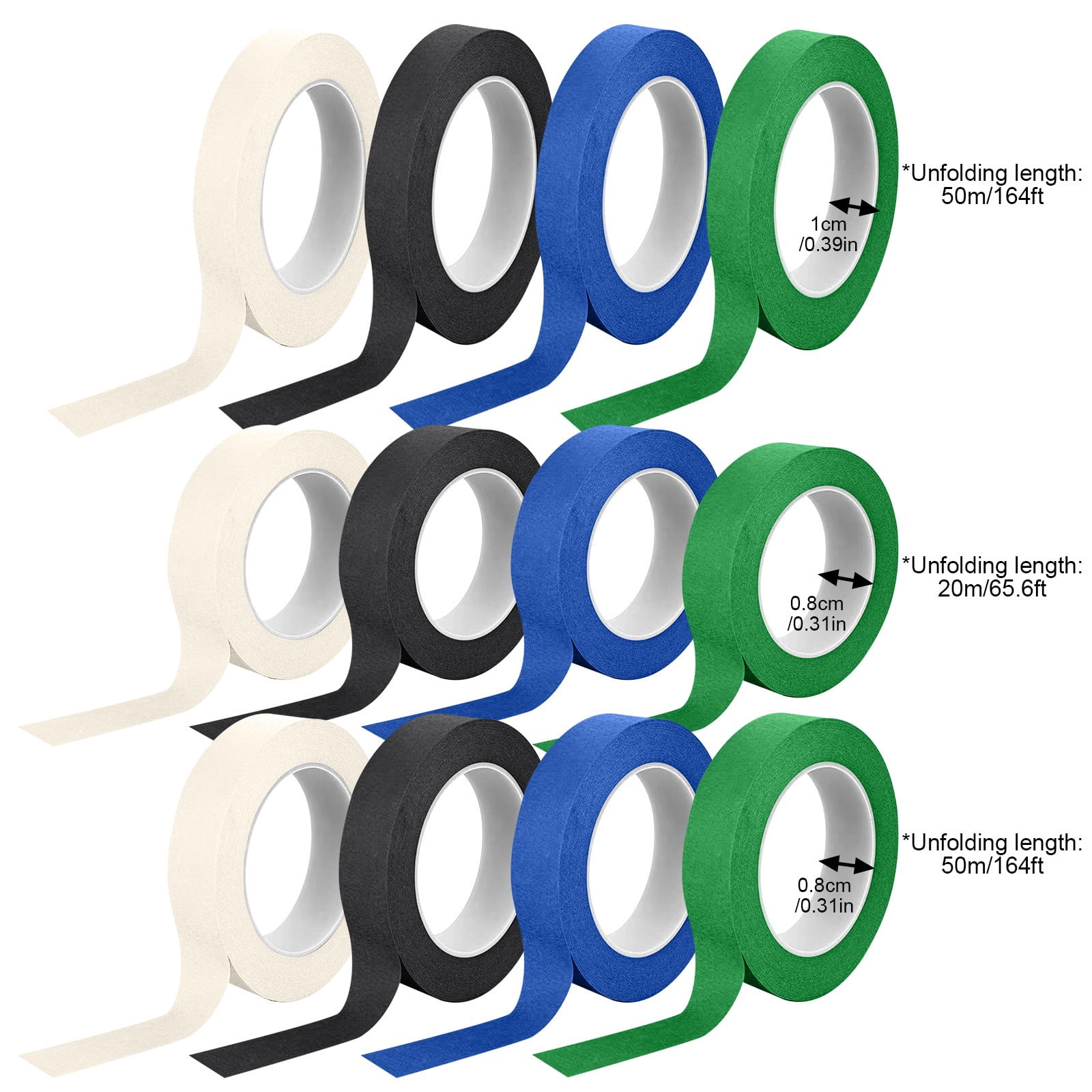 PPKVUFD 20 Rolls Blue Painters Tape 0.31 inch, Blue Masking Tape Bulk Multi Pack, Multi-Surface Easy Removal Paint Tape for Indoor Outdoor Use, 0.31 inch x 22 Yards x 20 Rolls (440 Total Yards)
