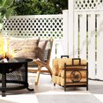 thumbnail image 2 of Outsunny Firewood Rack Decorative Metal Wood Storage Holder with Handles, 2 of 10
