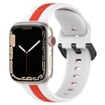 thumbnail image 1 of Correa de silicona para Apple Watch (42 mm/44 mm/45 mm/49 mm blanco rojo) Tmvgtek Para estrenar, 1 of 7