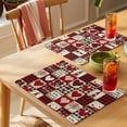 thumbnail image 4 of Valentine's Day Placemats Set of 4, Love Heart Dwarf Truck Rose Red Plaid Retro Non-Slip Place Mats Washable Table Mats for Kitchen Dining Table Decorations Indoor/Outdoor, 4 of 9