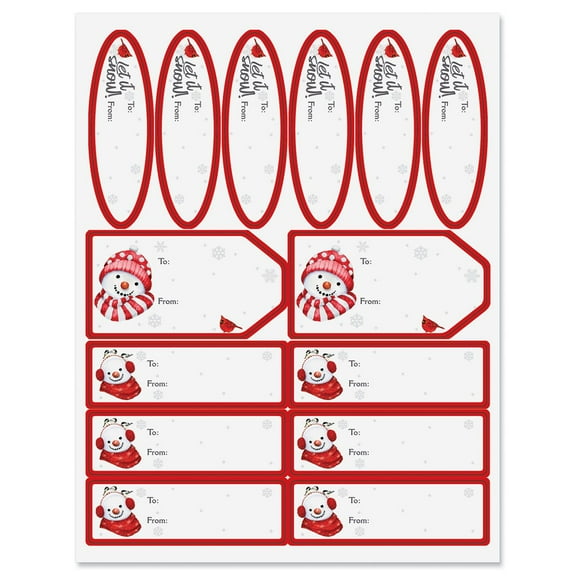 CURRENT Snow Crew To/From Labels- Set of 42 Include 3 Sizes/Shapes, Christmas Gift Presentation, Holiday, Celebration
