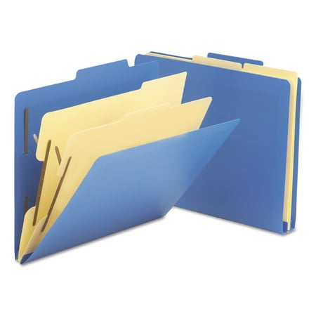 Smead 2-1/2" Expansion Heavy-Duty Poly Classification Folders, Letter, Blue, 10/Box