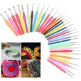 thumbnail image 4 of Sonew TPR Crochet Hook,33Pcs Crochet Hook Set Aluminum Crochet Needle TPR Soft Handle Sweater Knitting Tools, 4 of 11