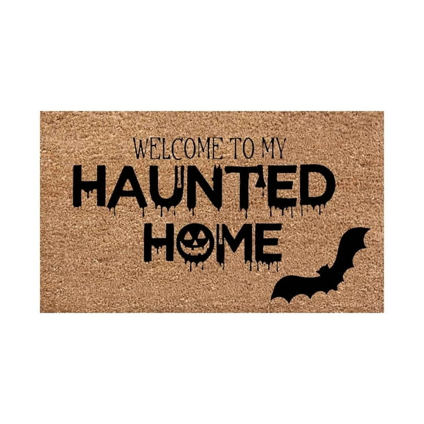 Alfombra con Estampado de Halloween, Antideslizante, Absorbente, para Baño, Cocina y Entrada.