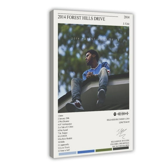 Jcanqu J Cole Poster 2014 Forest Hills Drive Album Cover Posters Rap Music Poster Wall Art Room Decor Print Canvas Posters For Room Aesthetic