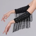 thumbnail image 2 of Lispipm Women's Retro Long Opera Pageant Gloves 1920s Fringe Fingerless Elbow Glove for Costume Party Wedding Arm Sleeves Black, 2 of 5
