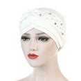 thumbnail image 2 of Women Elastic Solid Color Hat - Flat Hat with Stud Bead, Single Color Braid Cap, Polyester, One Size (56-58cm), All Seasons, 2 of 4