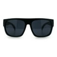 thumbnail image 5 of Kush Mens Flat Top Horn Rim Plastic All Black Gangster Shade Sunglasses Matte Black - Silver Logo, 5 of 7