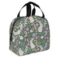 thumbnail image 2 of Disketp Retro Bunny Floral for Insulated Lunch Bag for Women and Men, Perfect for Work, Hiking, Picnic, 2 of 8