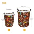 thumbnail image 3 of Balery Retro Coffee Cesta de ropa redonda con asas, impermeable, independiente, para ropa, juguetes, dormitorio y familia-Medium, 3 of 6