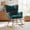 Green, variant on Rocking Chair, Indoors Glider Accent Armchair with High Backrest for Nursery, Bedroom, Teddy Fabric with Solid Wood Legs, Pink
