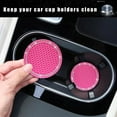 thumbnail image 4 of Yazoeia 2 Pack Bling Car Cup Coaster, 2.75 Inch Rhinestone Silicone Auto Cup Holder Insert Coaster, Anti Slip Crystal Soft Rubber Cup Pad, Universal Vehicle Accessories for Women (Rose CJC912-115010, 4 of 6