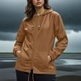 thumbnail image 4 of Admvng Womens Rain Jacket Plus Size Lightweight Waterproof Zipper Hooded Jacket Raincoat Jacket with Pockets S-5XL, 4 of 7