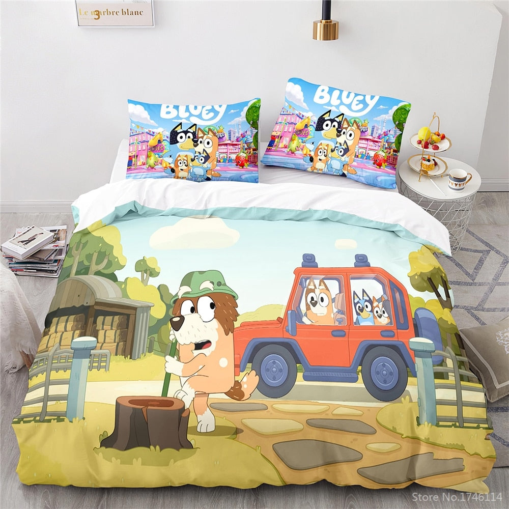 bluey cartoon doona cover