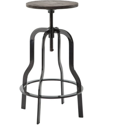 WOOD TOP STOOL WITH METAL FRAME