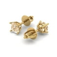 thumbnail image 2 of 14K Solid Gold Screw Back Stud Earrings for Women | 0.5 cttw Round Cut Natural Morganite | Yellow Gold, 2 of 5