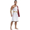 thumbnail image 4 of inhzoy Men's Ancient Greek Dress Roman Toga Caesar Party Festival Fancy Outfit Burgundy M, 4 of 7